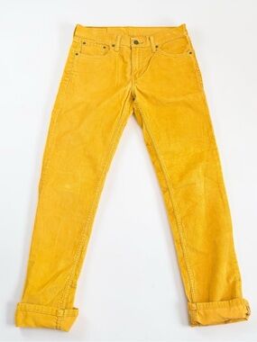 Levi's 511 Slim Fit Mustard Yellow Corduroy Pants Men's 30x32